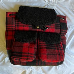 BEARPAW Red/Black Backpack Bag